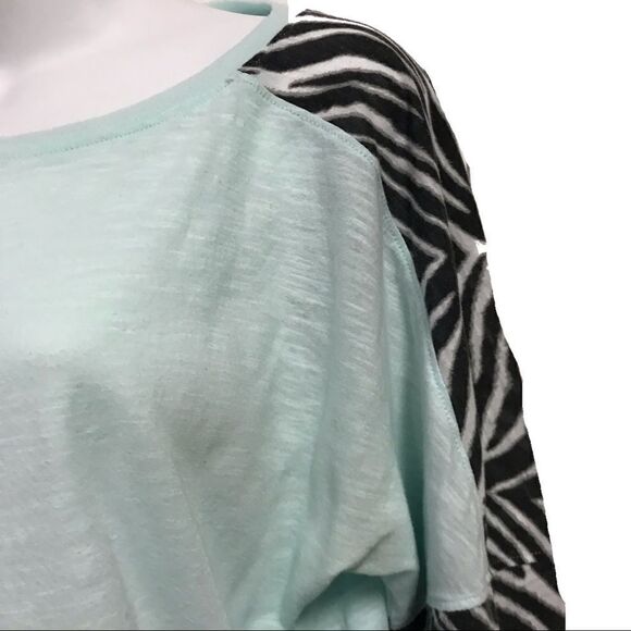 Pink Victoria's Secret Zebra Crewneck Long Sleeve Mint Green - Picture 5 of 14